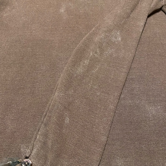 Vintage Joseph A Faux Fur Sweater Womens L Brown 90’s Long Sleeve Silk Blend Top - Picture 5 of 10